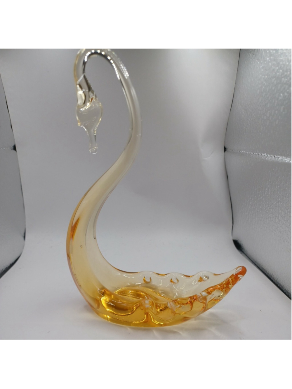 Whitefriars Glass Swan Amber Gold 8.5 " 22 Cm